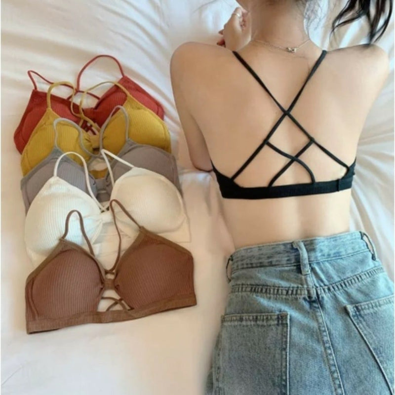 Women Cross Strap Threaded Sports Yoga Pure Cotton Bra | Buy 1 Get 1 Free