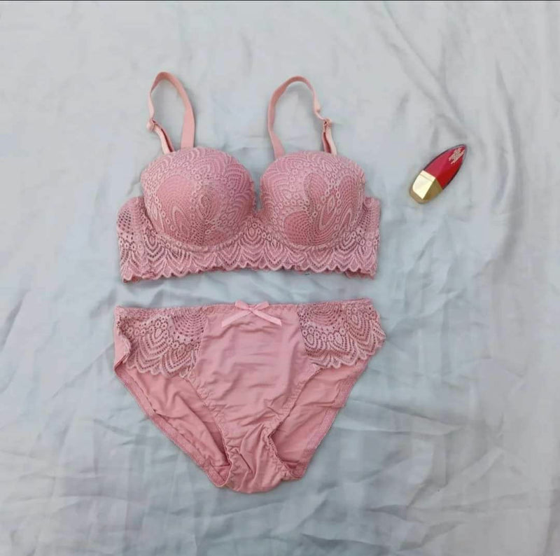 Pack Of 4 Imported Stuff Medium Padded Non-Wired Pushup Bra & Panty Set